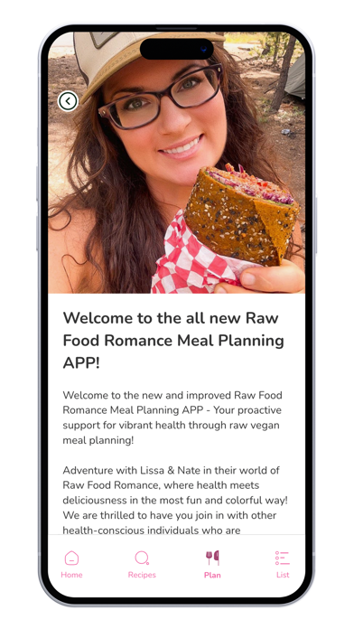 Raw Food Romance Meal Planner Screenshot