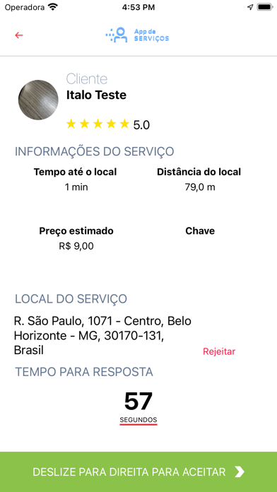 ServicesApp - Provider Screenshot