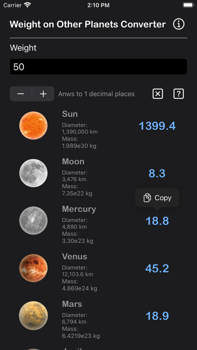 Weight on Other Planets Conv Screenshot