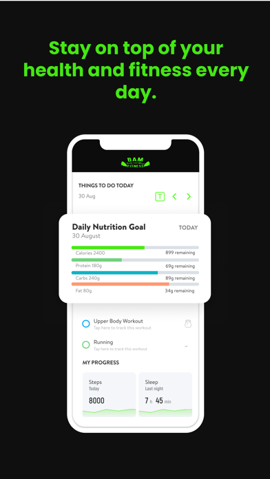 BAM Fitness App Screenshot