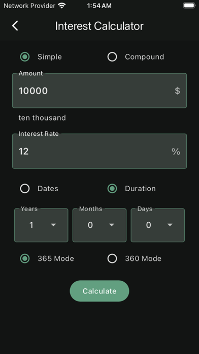 Interest EMI Calculator Screenshot