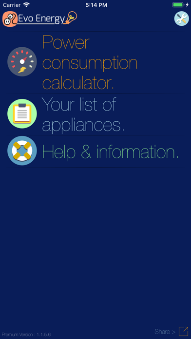 Screenshot #1 pour Evo Energy - Cost Calculator