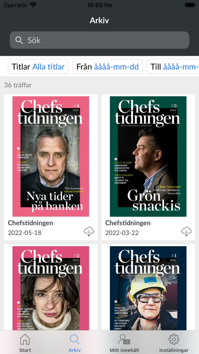 Chefstidningen e-tidning Screenshot