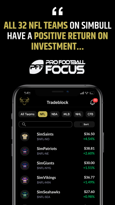 SimBull: Sports Stock Market Screenshot