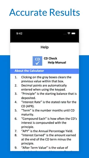 CD Check - Mobile Calculator screenshot 2