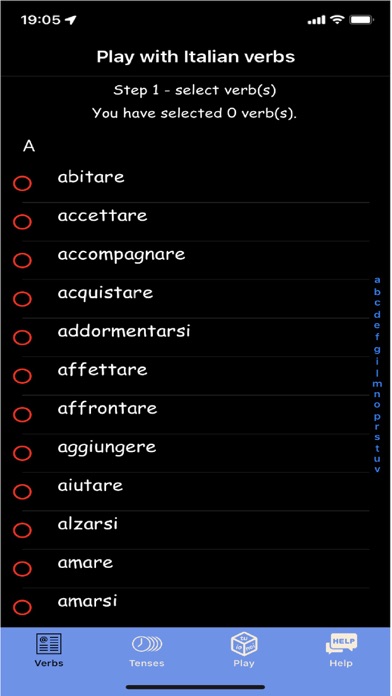 Play with Italian verbs Screenshot