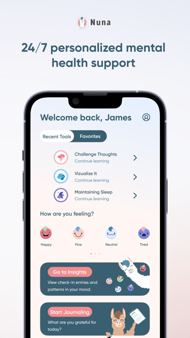 Nuna: Mental Health Companion Screenshot
