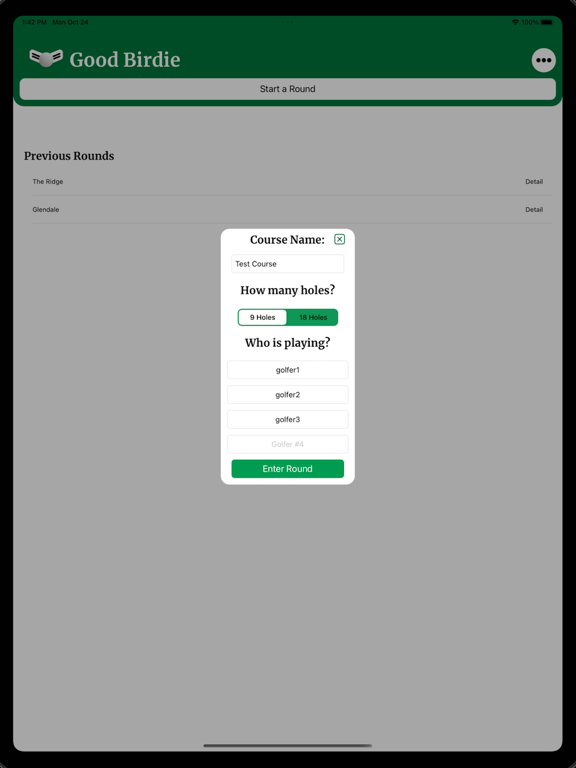 Good Birdie iPad screenshot 4 - Sports app