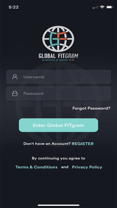 Screenshot #1 pour Global Fitgram App