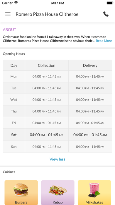 Romero Pizza House Clitheroe Screenshot