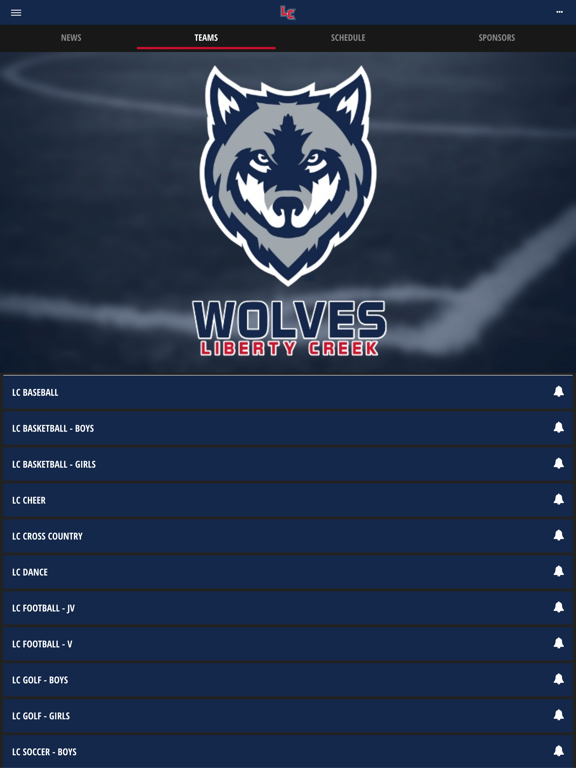 Liberty Creek Athletics iPad screenshot 3 - Sports app