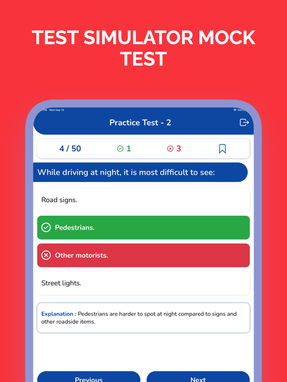 Indiana IN BMV Permit Test iPad screenshot 2 - Education app
