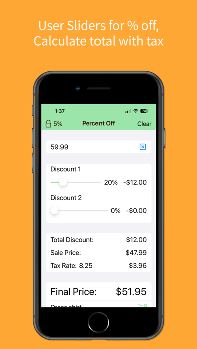 Percent Off - Sale Price Screenshot