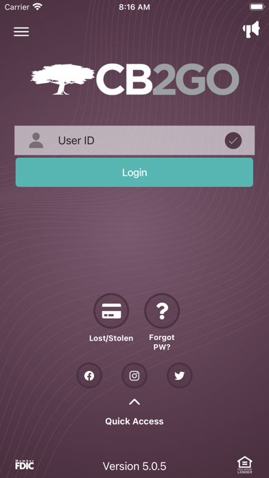 Community Bank's CB2GO Screenshot