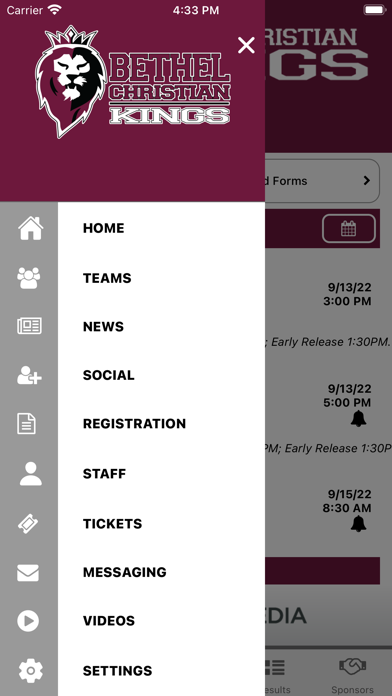 Bethel Christian Athletics Screenshot