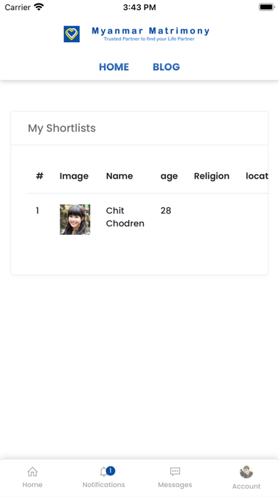 Myanmar Marriage App Screenshot