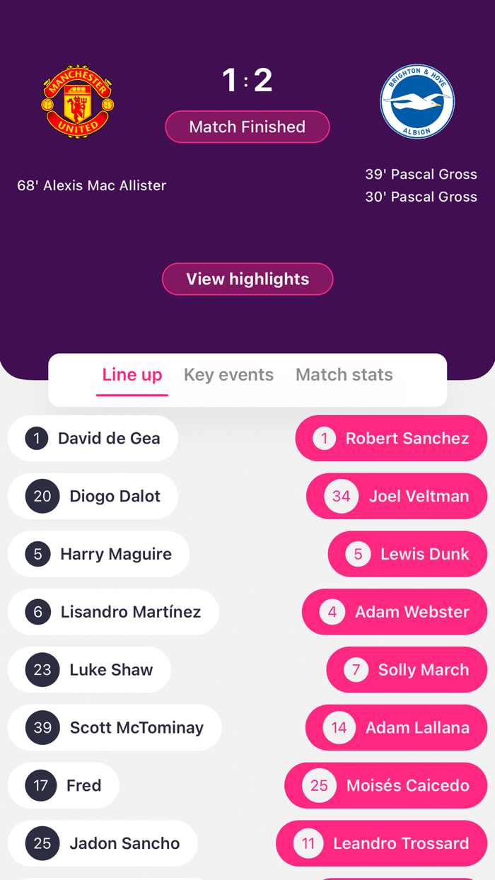 Match Day Live Scores