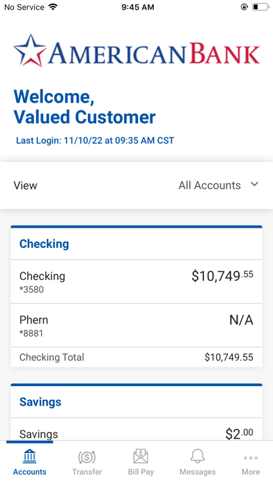 American Bank USA Mobile Screenshot