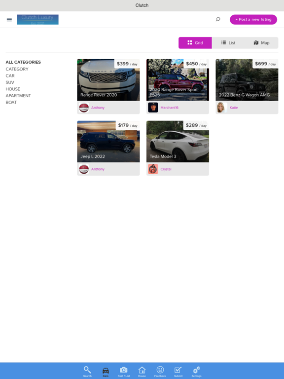 Clutch Luxury iPad screenshot 2 - Travel app