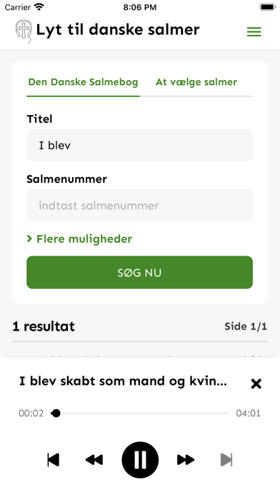 Lyt til danske salmer Screenshot