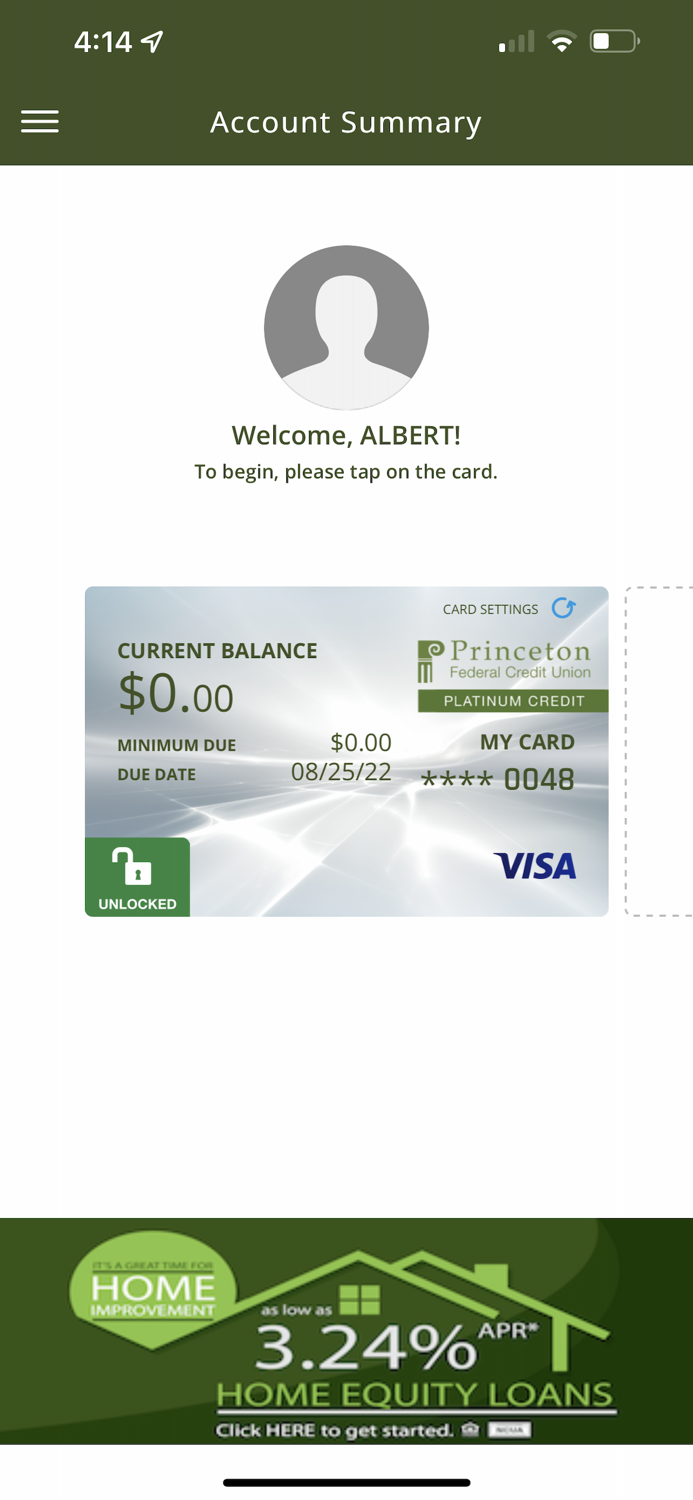 Princeton Federal CU Cards