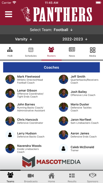 Huntsville Panthers Athletics Screenshot