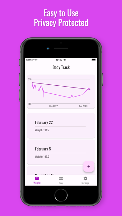 BodyTrack: Fitness Log Screenshot