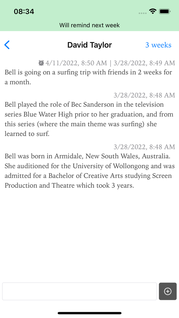 Contact Notes - Personal CRM