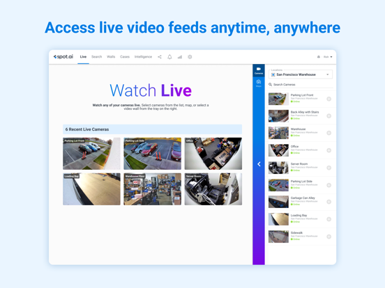 Spot AI Dashboard iPad screenshot 1 - Business app