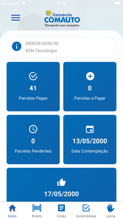 Consórcio Comauto Screenshot