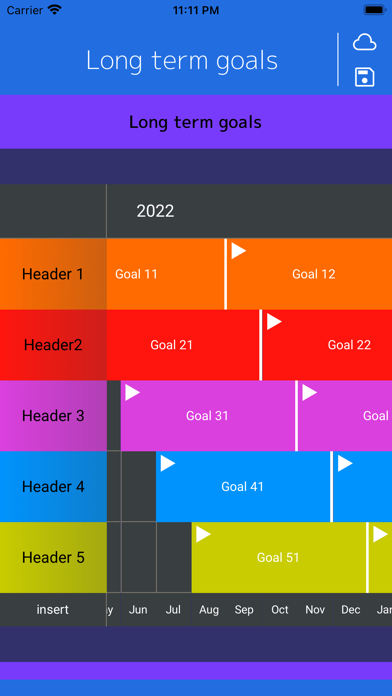Long term goals Screenshot