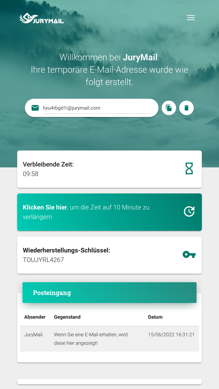 10 Minute Temp Mail  JuryMail