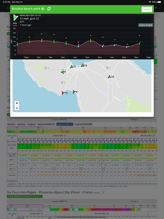 iGetwind iPad screenshot 2 - Weather app