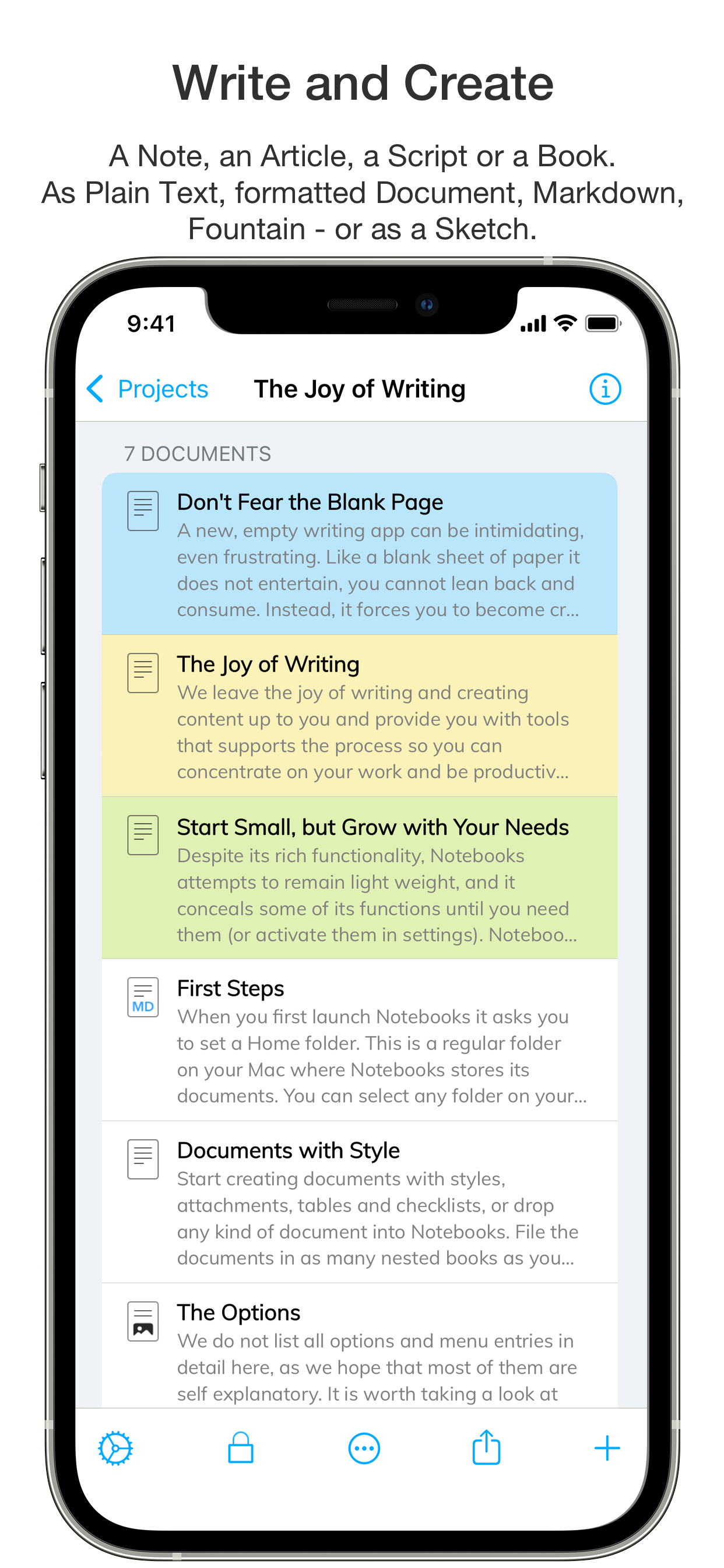 Notebooks – Write and Organize