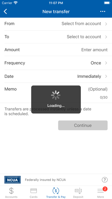 KUE Federal Credit Union Screenshot