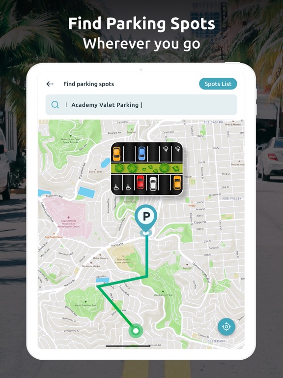 Parking Spots Finder iPad screenshot 2 - Travel app