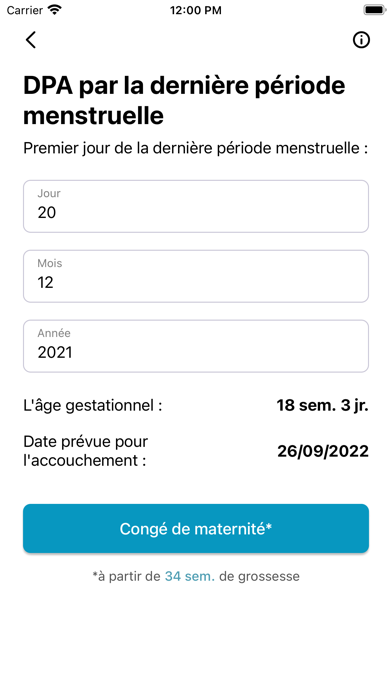 Screenshot #2 pour Calculateur Obstétrique