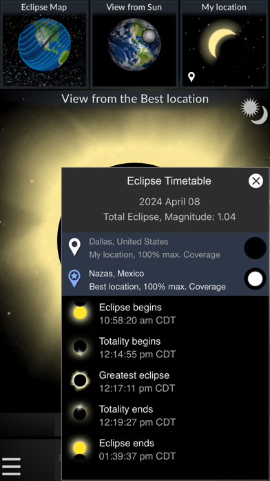 Solar Eclipse Guide 2024 Screenshot