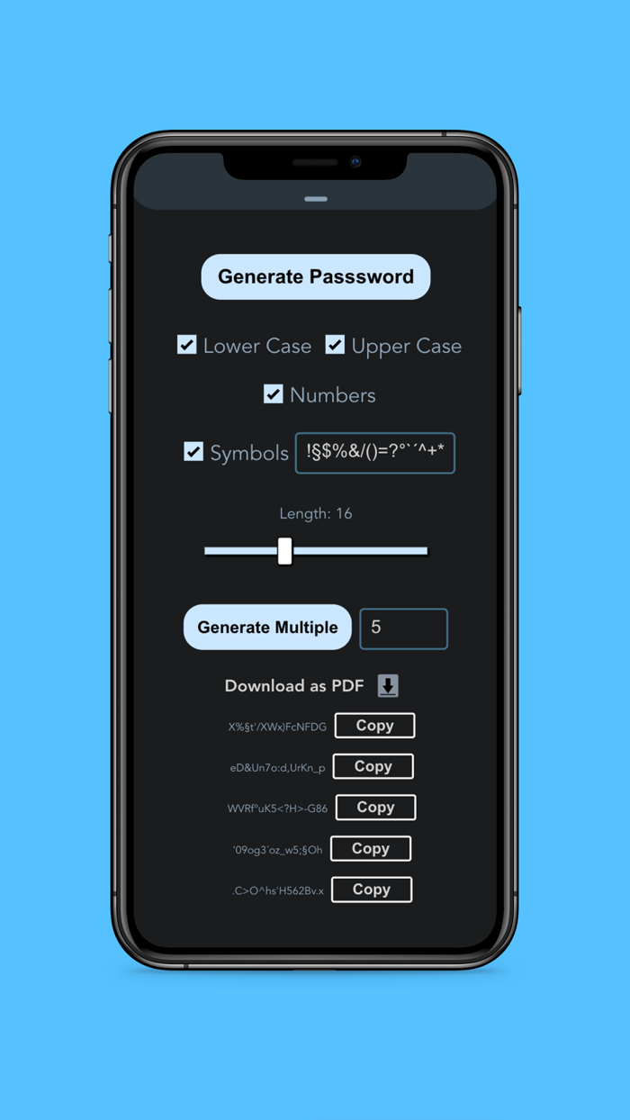 Passwords Generator