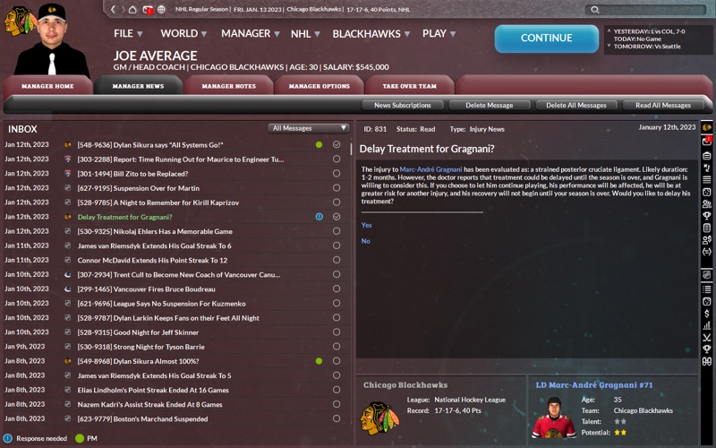 Franchise Hockey Manager 9 Screenshot