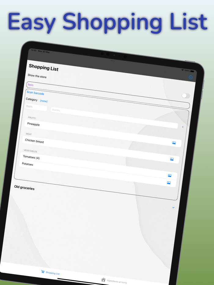 Shared Family Shopping List.