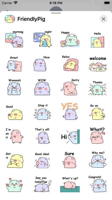 Screenshot #3 pour Friendly Pig Stickers pack