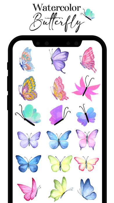 Watercolor Butterfly Stickers Screenshot