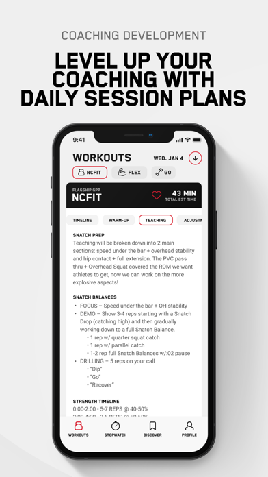 NCFIT Coach Screenshot
