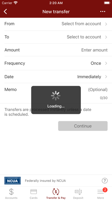 Alhambra Credit Union Screenshot