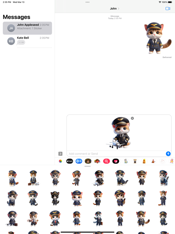 Screenshot #5 pour Pilot Kitten Stickers