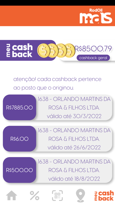 Cashback Rodoil Screenshot