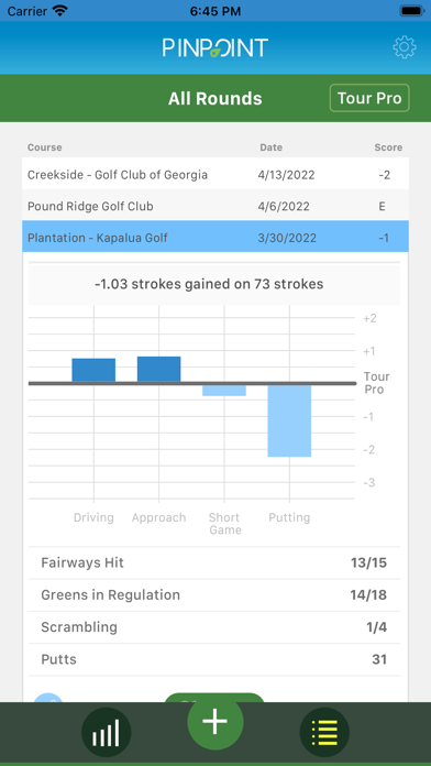 Pinpoint: Golf Strokes Gained Screenshot