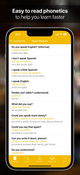 Game screenshot SpeakEasy Spanish Phrasebook apk