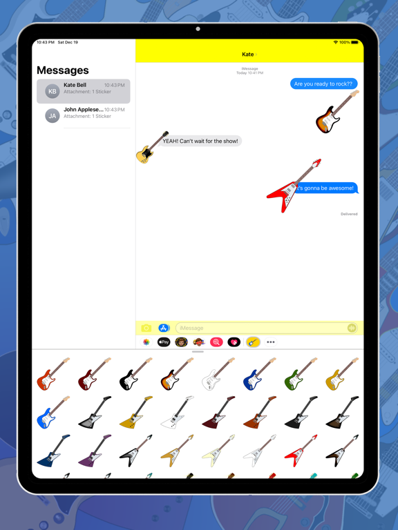 Classic Rock Guitars iPad screenshot 4 - Stickers app